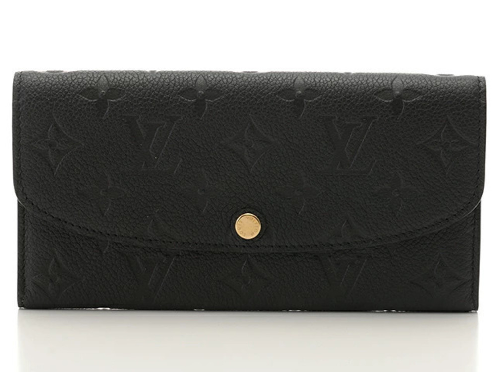 LOUIS VUITTON Portefeuille Emilie Monogram Empreinte Noir Black Long Wallet Zip